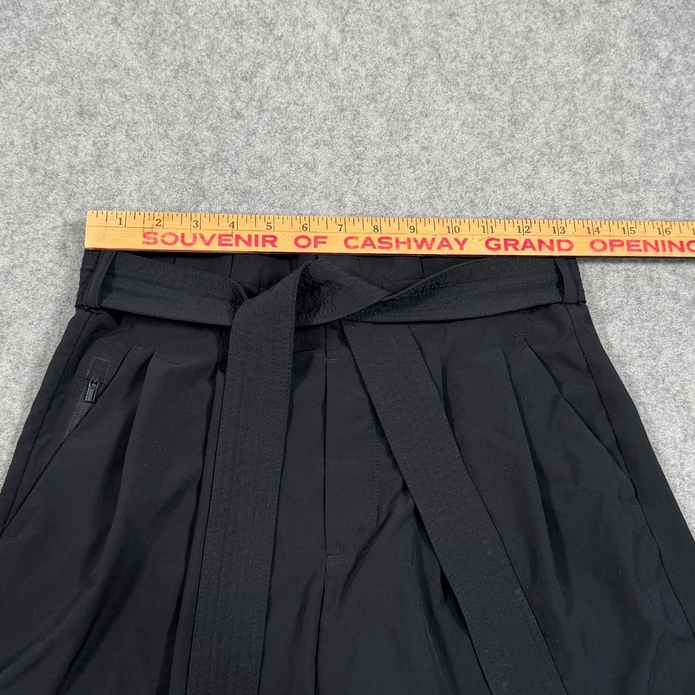 Athleta Black Skyline High Rise Tie Waist Paperbag Shorts II Women's Size 2 - Picture 2 of 7